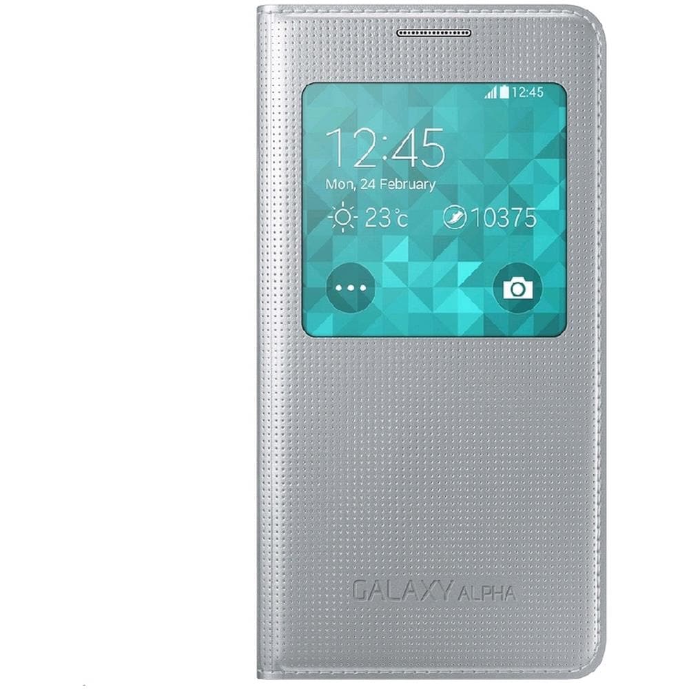 Flip Cover Custodia per Galaxy Alpha - Grigio - Foto 7