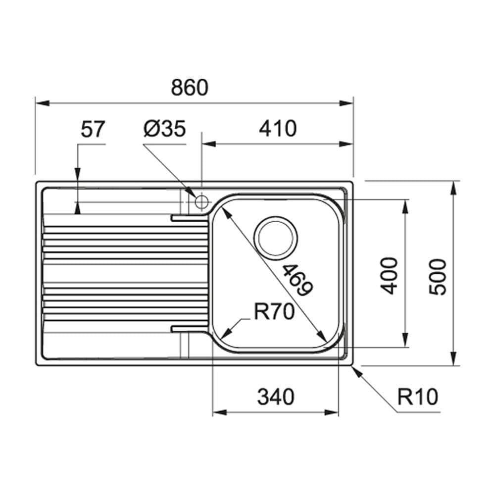Lavello Smart Da Incasso Bordo Slim 1 Vasca profonda SRX 611 86 Gocciolatoio Sinistro Scatola Di Cartone - Foto 3