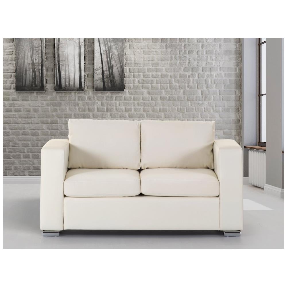 Divano A 2 Posti In Pelle Beige Helsinki - Foto 2