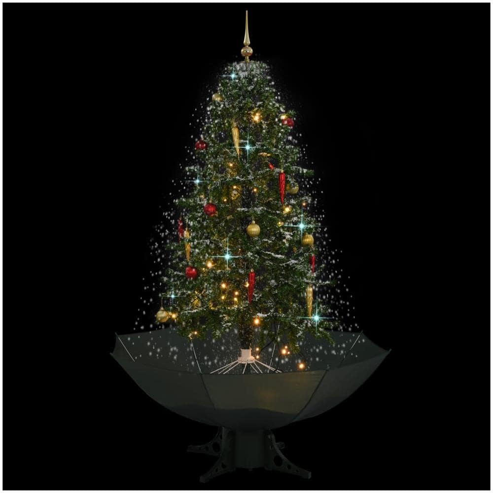 Albero Di Natale Con Neve E Base A Ombrellone Verde 170 Cm - Foto 2