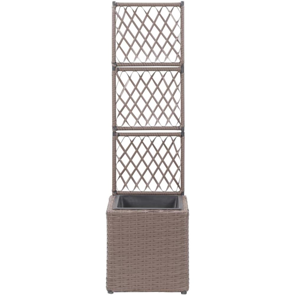 Letto Rialzato Traliccio 1 Vaso 30x30x107cm Polyrattan Marrone - Foto 2