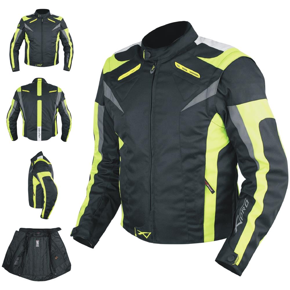 Giacca Tessuto Moto Protezioni Ce Manica Staccabile Gilet Termico Giallo Fluo S - Foto 1