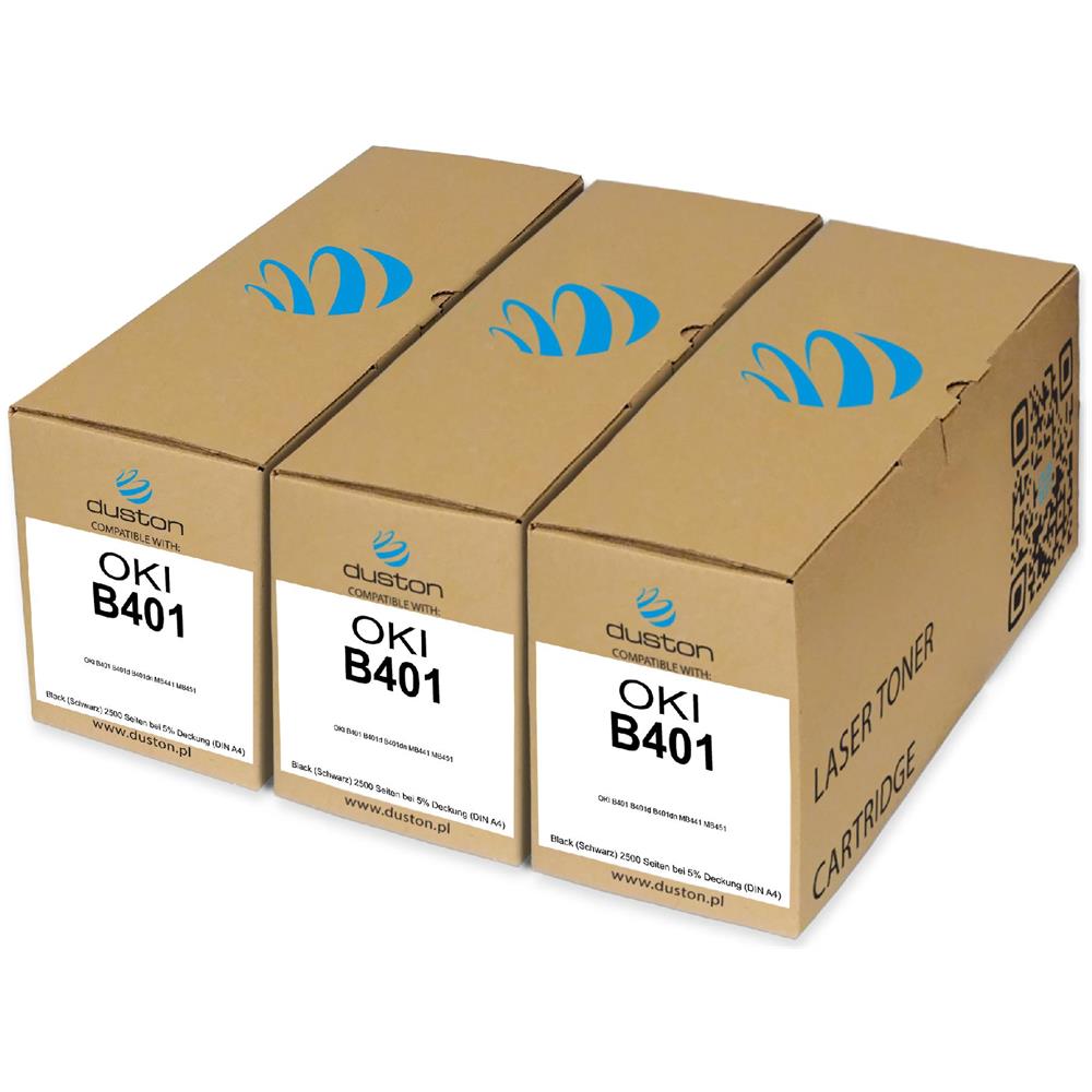 TONER COMPATIBILE - 3x B401, 44992402 Negro Compatible Con Oki B401 Mb441 Mb451 - Foto 1