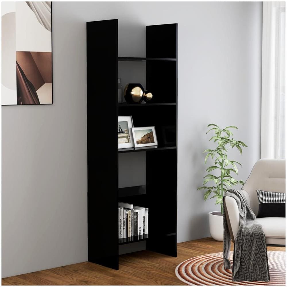 Libreria Nera 60x35x180 cm in Legno Multistrato - Foto 1