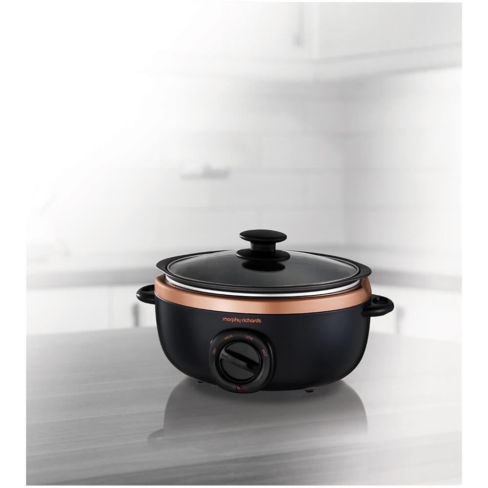 Slow Cooker Morphy Richards 460017 In Acciaio Inox, Pentola In Ceramica 3,5L, 3 Programmi, Lavabile In Lavastoviglie - Foto 3