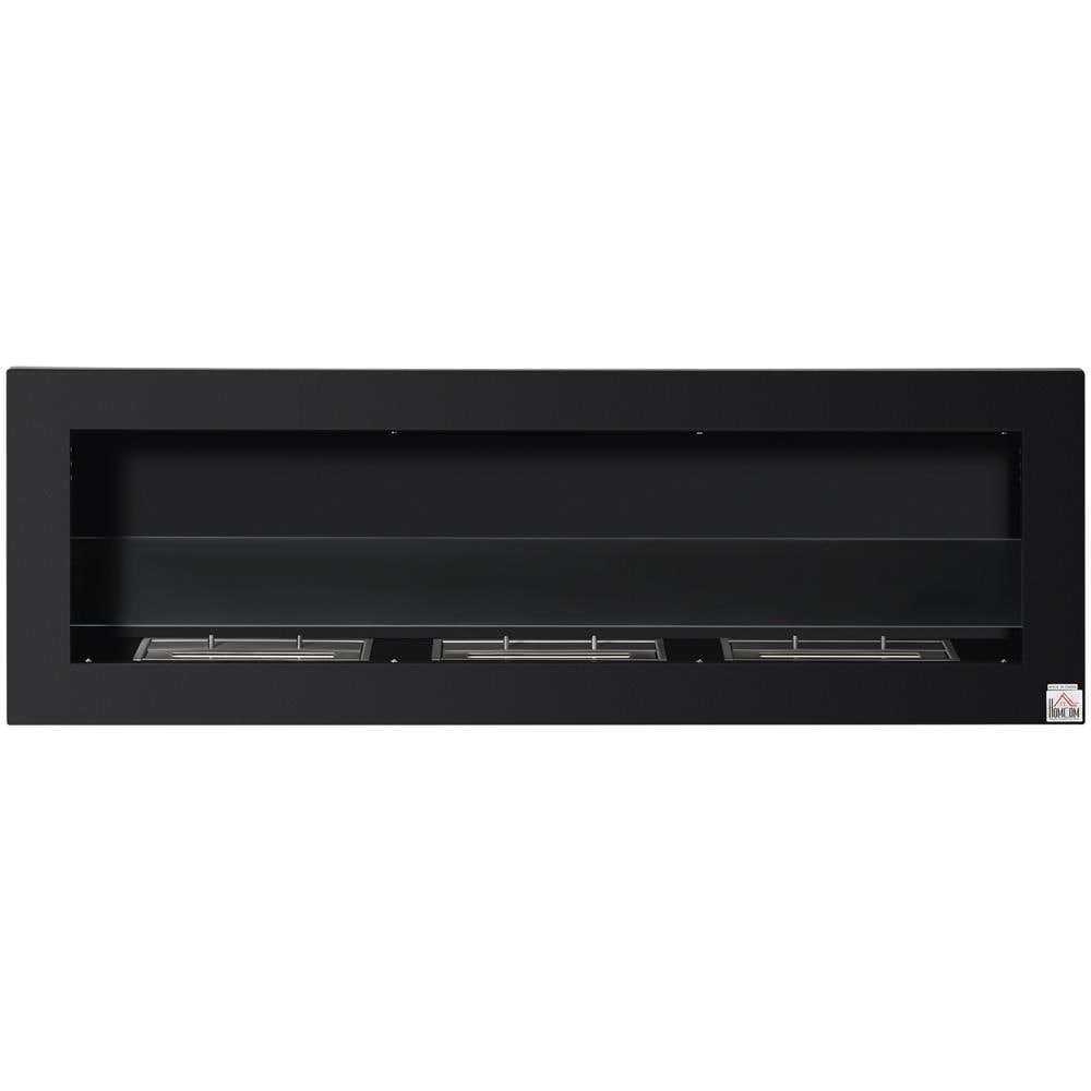 Camino Bioetanolo Da Parete Con Copertura 20mq Biocamino In Acciaio E Vetro - Nero - Foto 1