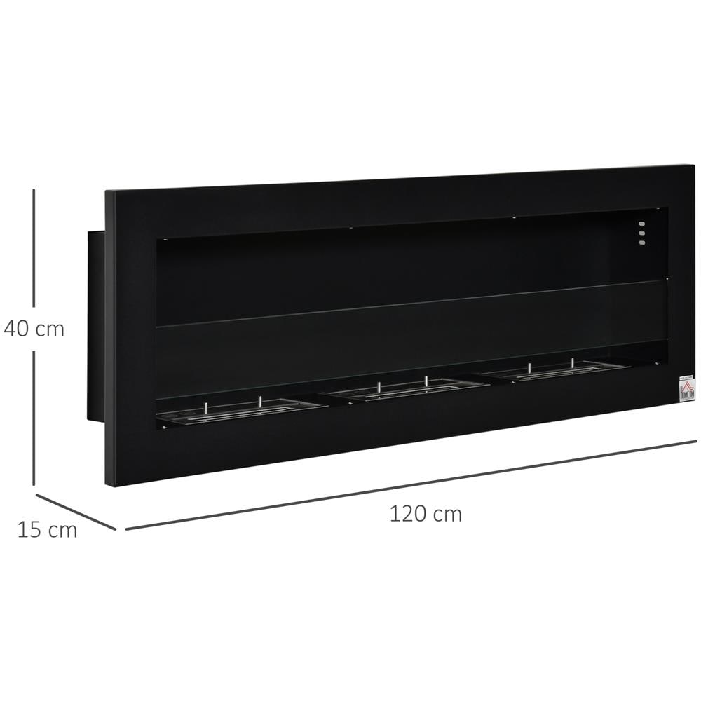 Camino Bioetanolo Da Parete Con Copertura 20mq Biocamino In Acciaio E Vetro - Nero - Foto 2