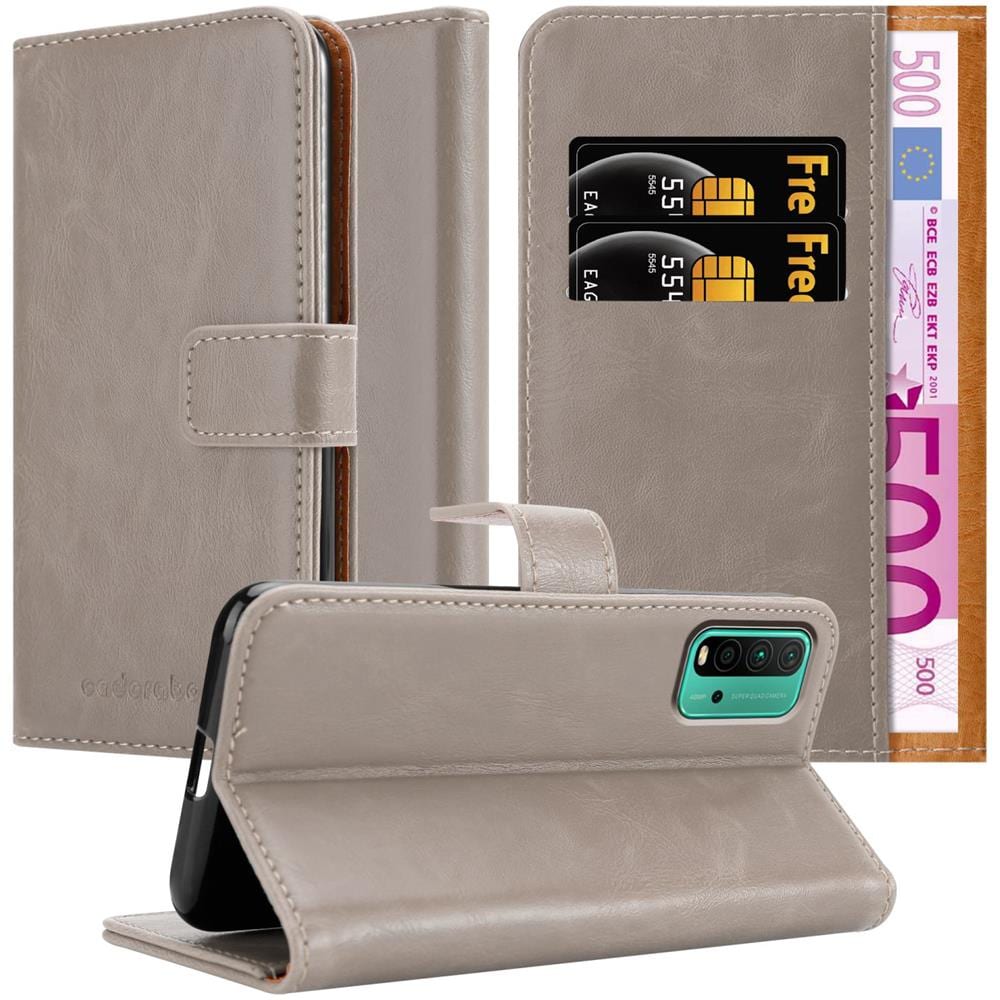 Custodia Compatibile Con Xiaomi Redmi 9t / Poco M3 In Marrone Cappuccino - Coperchio Protettiva Con Chiusura Magnetica, Funzione Stand E Tasca Per Le Carte - Foto 1