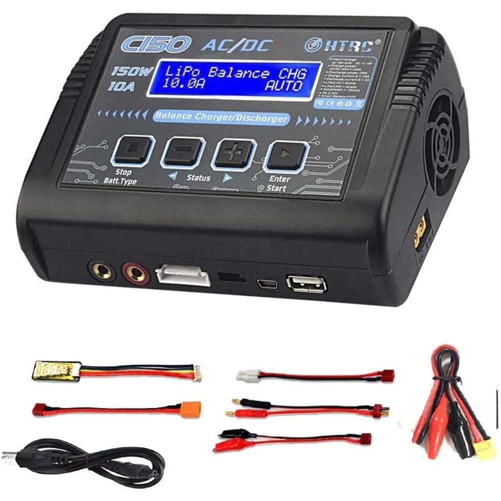1 Pezzo Htrc Caricabatteria Lipo Rc Scaricatore Bilanciamento 150w 10a 1-6s Ac / dc C150 Per Nicd Li-ion Life Nimh Lihv Pb Smart Battery (nero) - Foto 1