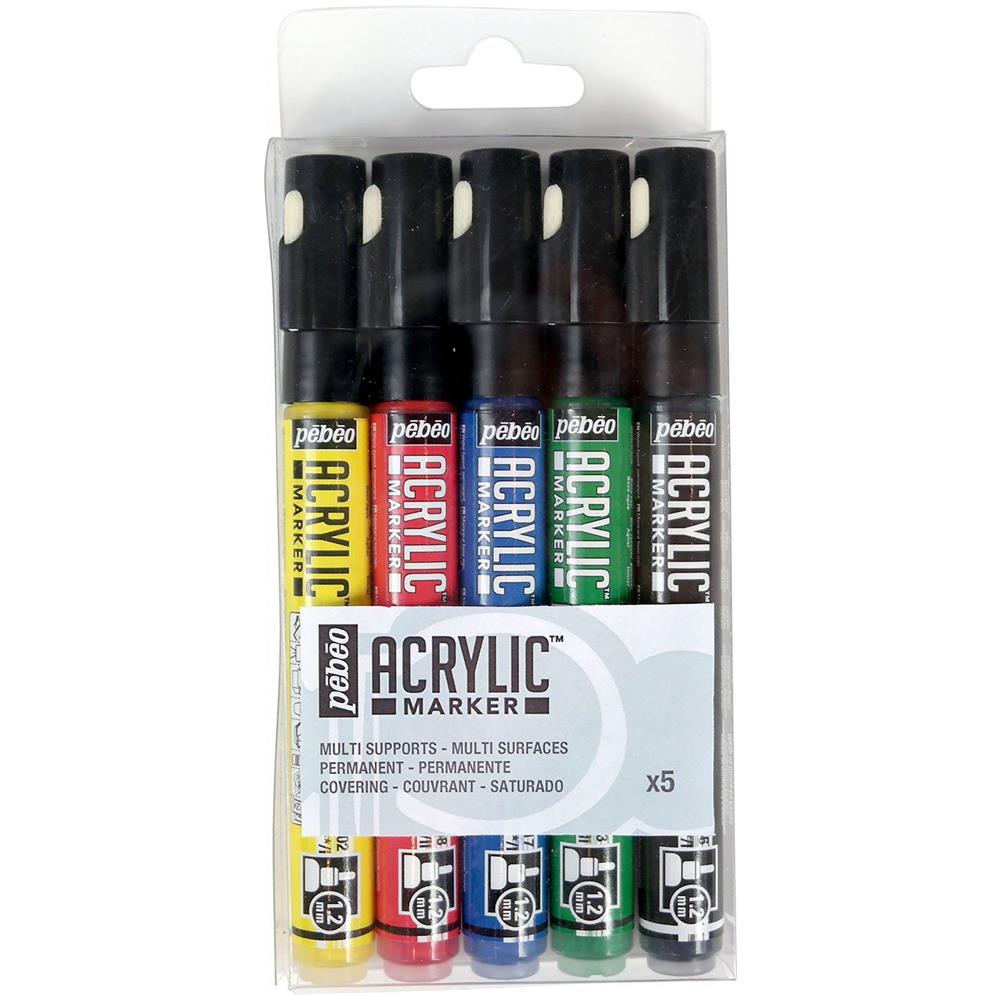 Set Di 5 Pennarelli Acrilici A Punta Fine - 5 X 1,2 Mm - Foto 1
