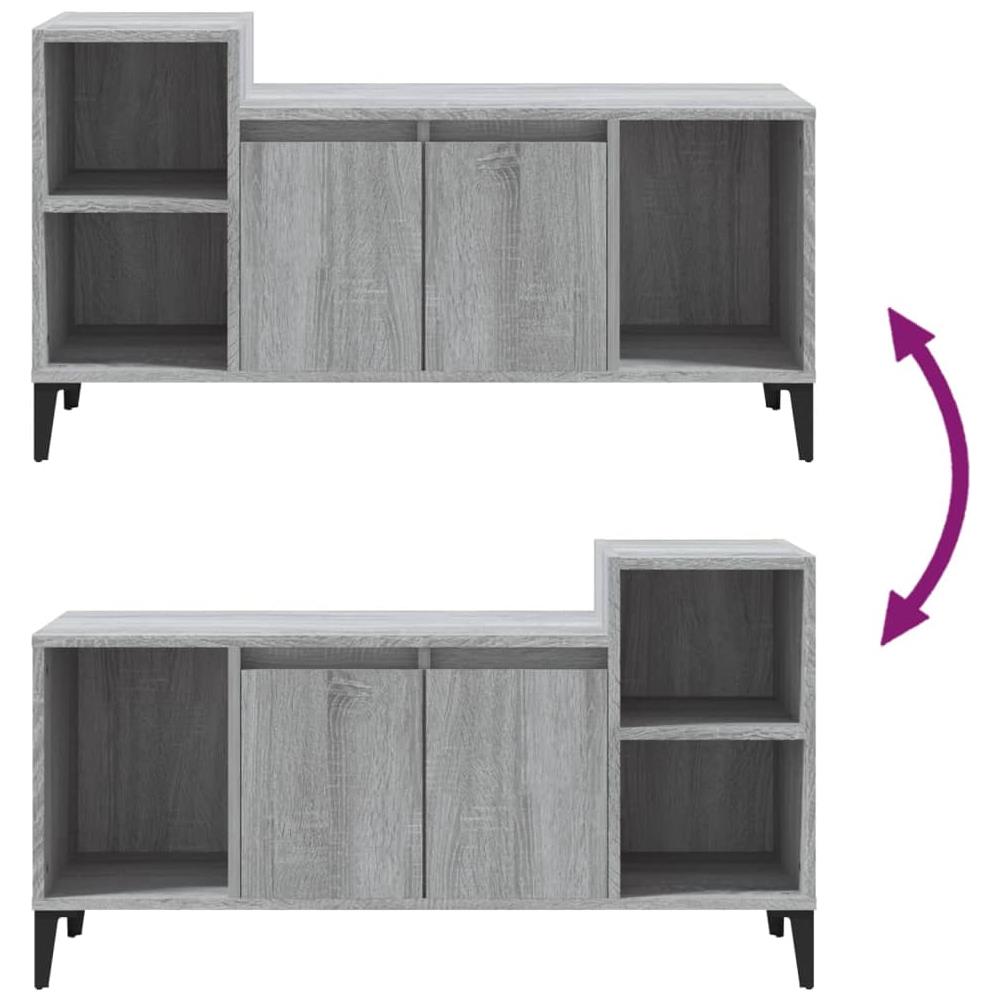 Mobile Tv Grigio Sonoma 100x35x55 Cm In Legno Multistrato - Foto 8