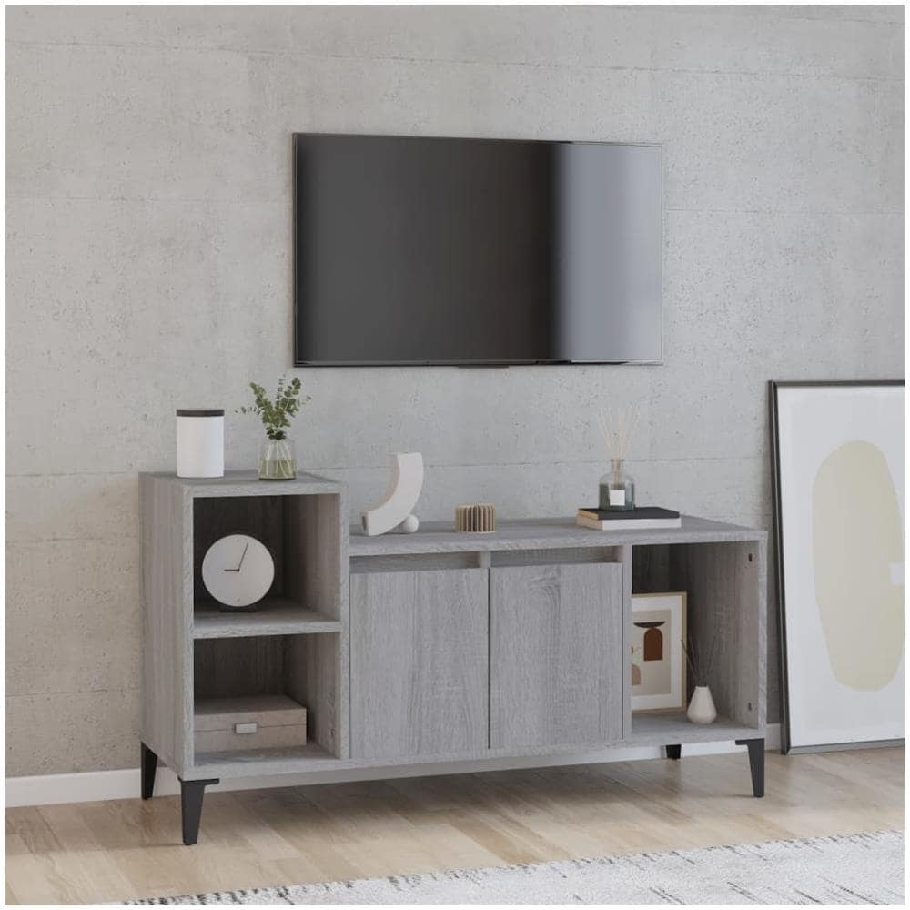 Mobile Tv Grigio Sonoma 100x35x55 Cm In Legno Multistrato - Foto 1