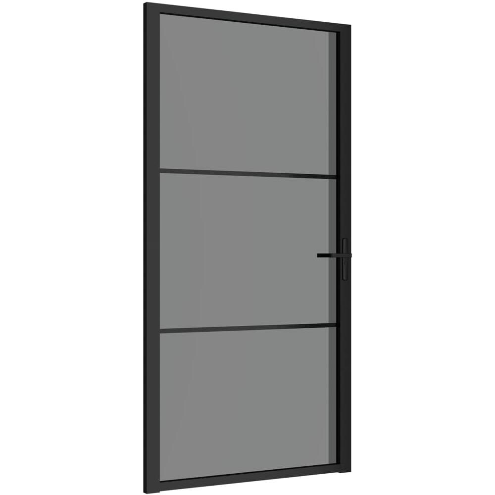 Porta Interna 102,5x201,5 Cm Nera In Vetro Esg E Alluminio - Foto 2
