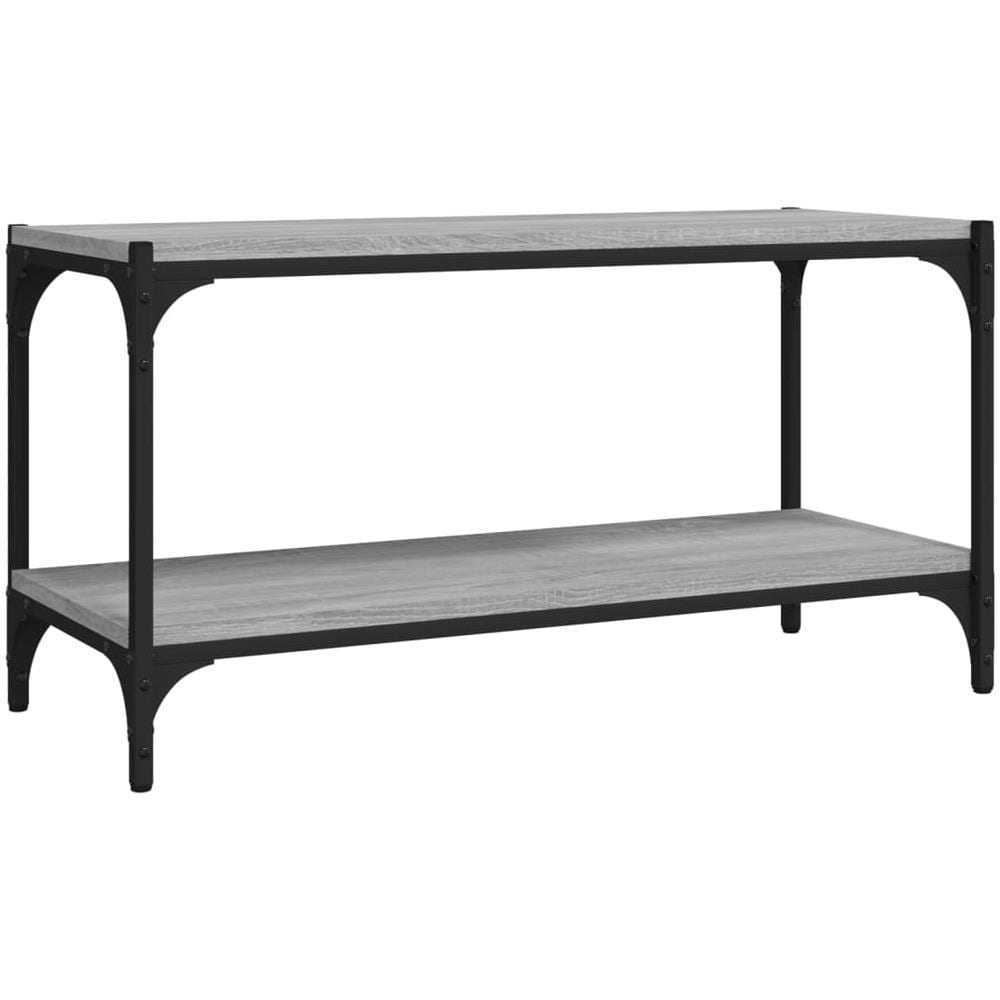 Mobile Tv Grigio Sonoma 80x33x41 Cm Legno Multistrato E Acciaio - Foto 2