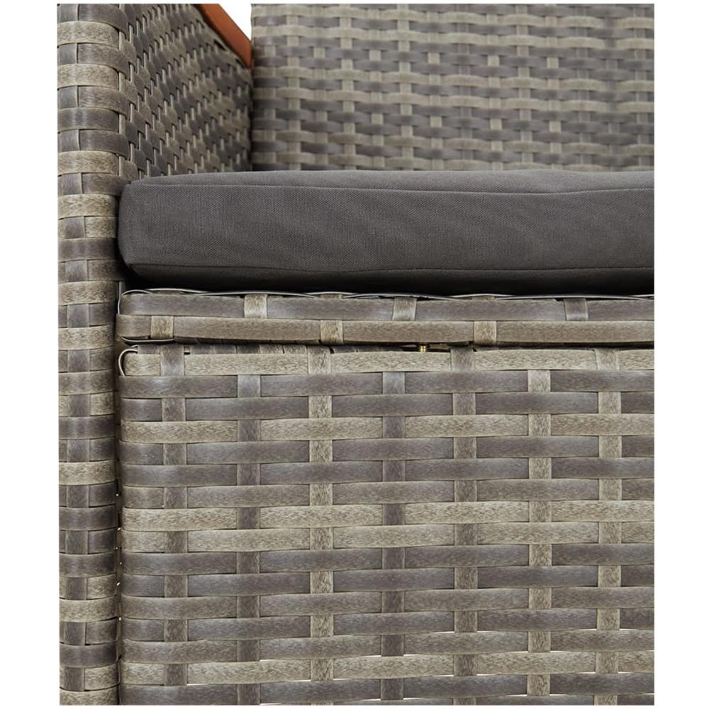 Sedie Da Giardino Con Cuscini 4 Pz In Polyrattan Grigie - Foto 2