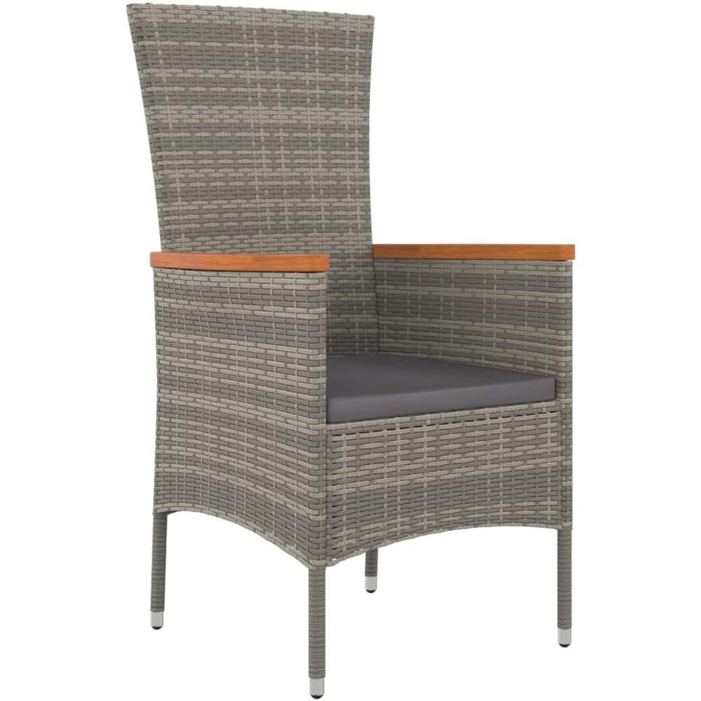 Sedie Da Giardino Con Cuscini 4 Pz In Polyrattan Grigie - Foto 7