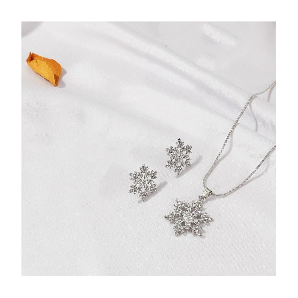 Collana Con Fiocco Di Neve Set Di 3 Parti Silver - Foto 2