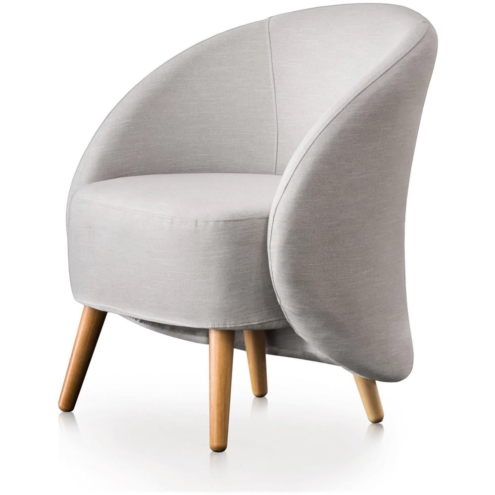 Poltrona Annarella, Poltrona Di Design Da Salotto, 100% Made In Italy, Poltroncina Relax In Tessuto Imbottito, Cm 70x60h80, Grigio - Foto 2