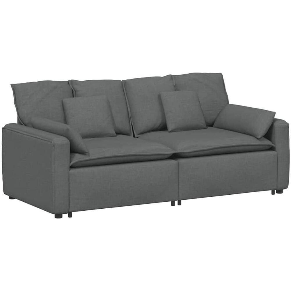 Divano Modulare con Cuscini Grigio Scuro - Foto 1