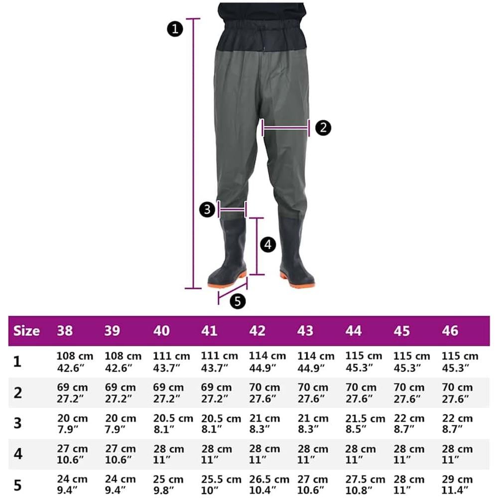 Wader da Pesca alla Vita con Stivali Verde Scuro Taglia 44 - Foto 7