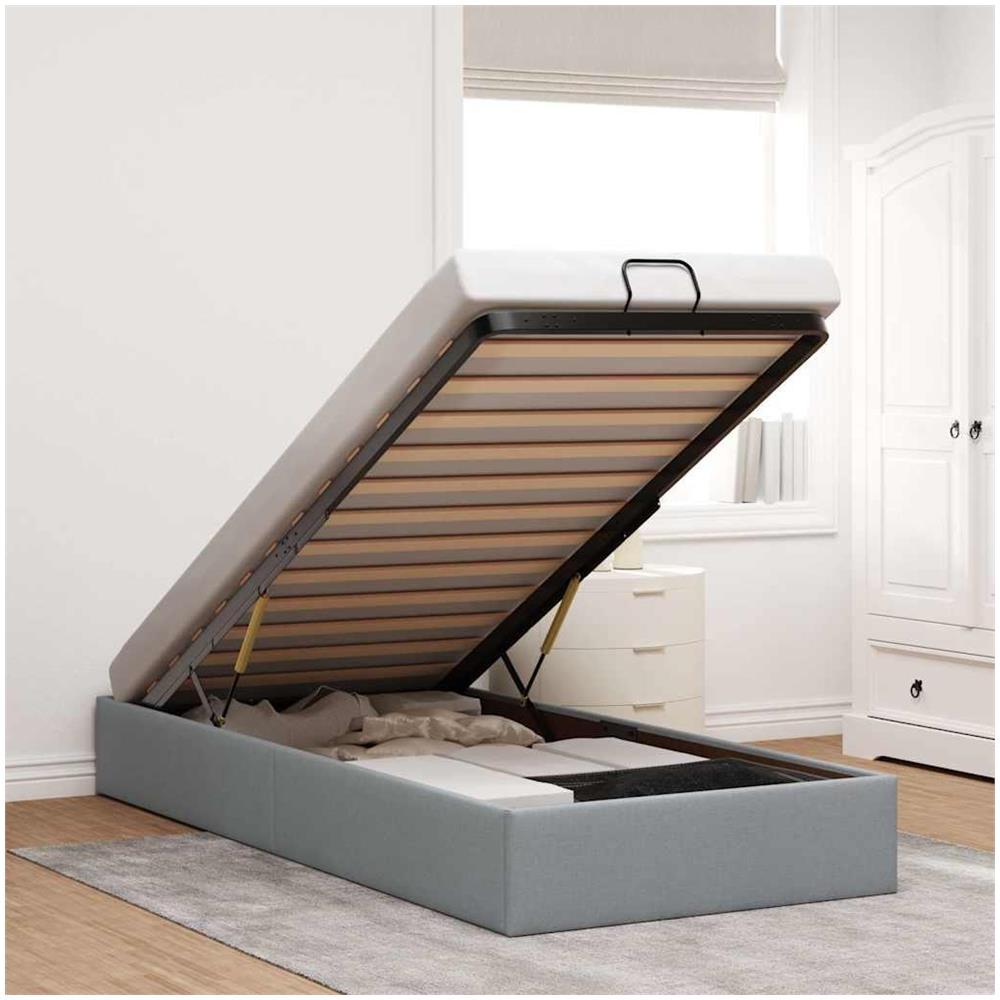 Struttura Letto Pouf senza Materasso 80x200 cm in Tessuto - Foto 2