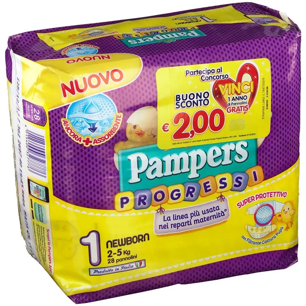 Pampers Progressi Newborn Pannolino 1 2-5KG 28 Pezzi - Foto 1