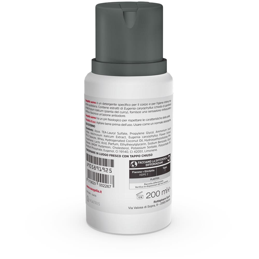 Saugella Uomo PH Fisiologico Detergente Maschile 200 ml - Foto 2