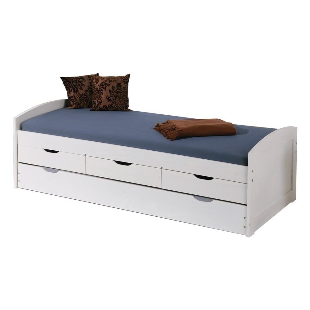 Letto Ulli +cassetti +contenitore E Secondo Letto Inferiore 98x195x63h Pino - Foto 1