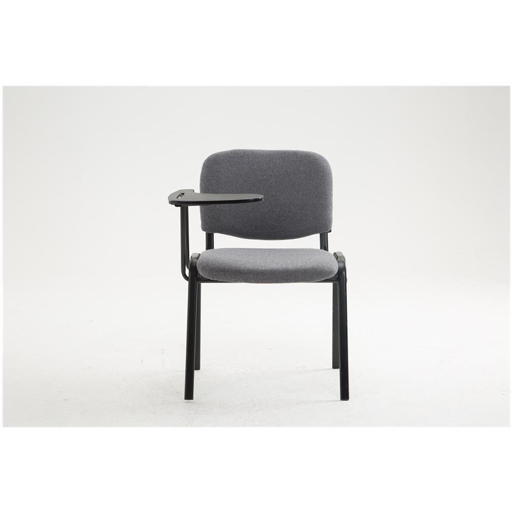 Sedia Conferenza Ken con Tavolino Richiudibile I Sedia Imbottita per Riunioni in Tessuto I Sedia Attesa Ufficio con Telaio in Metallo Grigio - Foto 2