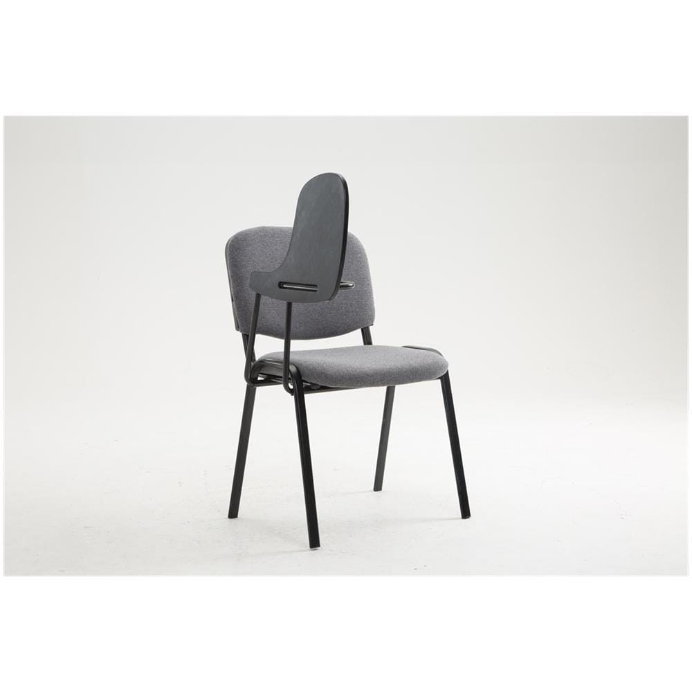 Sedia Conferenza Ken con Tavolino Richiudibile I Sedia Imbottita per Riunioni in Tessuto I Sedia Attesa Ufficio con Telaio in Metallo Grigio - Foto 4