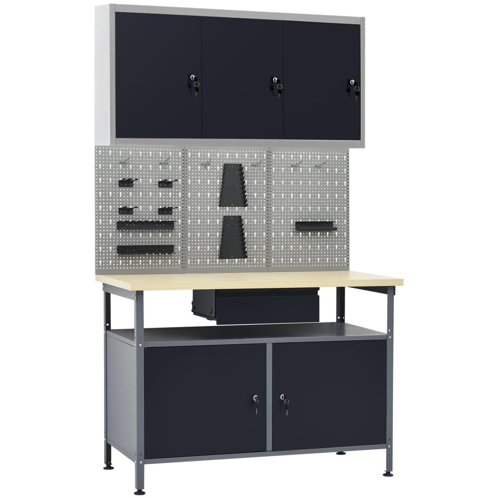 Banco da Lavoro con 3 Pannelli a Parete e 1 Armadietto - Foto 1