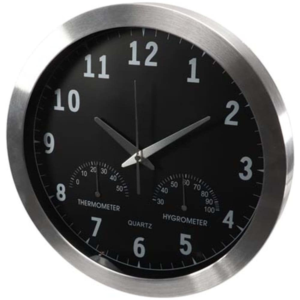 Orologio da Parete 35,5 cm Nero e Argento - Foto 2