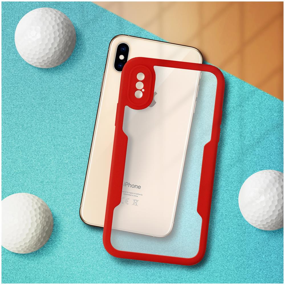 Cover Iphone Xs Max Retro Plexiglass Fronte Polimero Rinforzata Bordo Rosso - Foto 2
