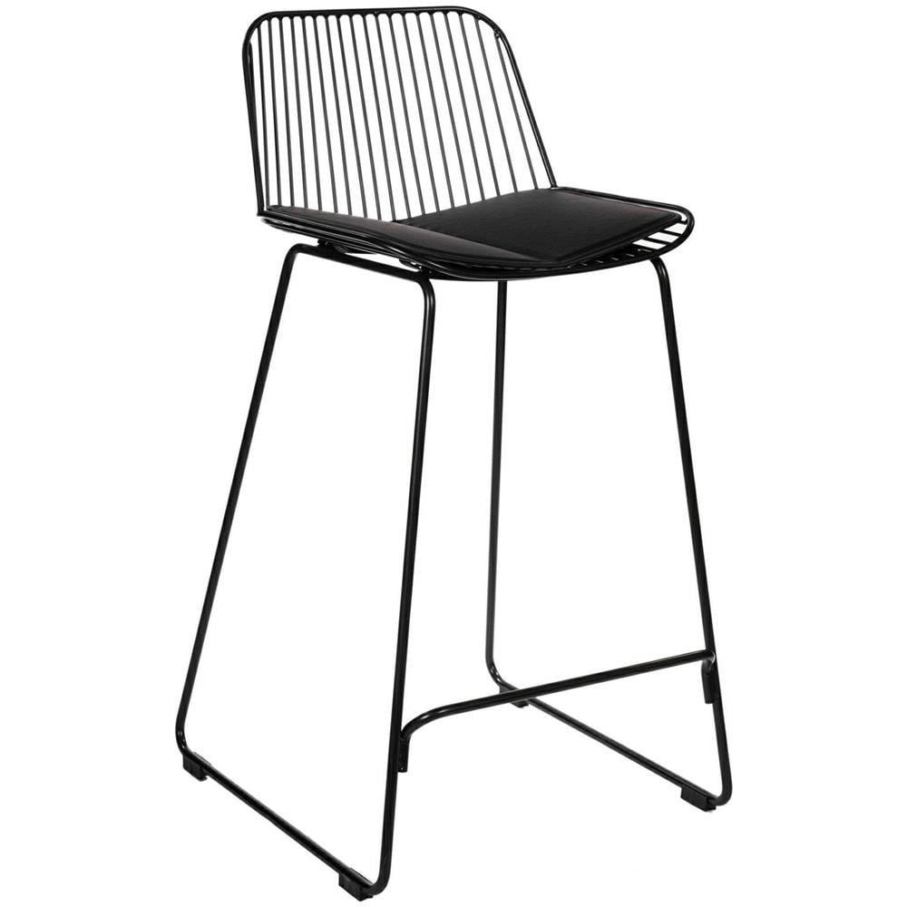 Sgabello Dill Low Nero Con Cuscino Nero - Foto 1
