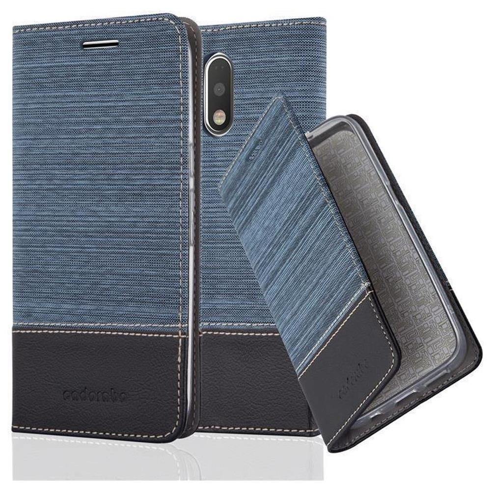 Custodia Compatibile Con Motorola Moto G4 Plus In Blu Scuro Nero - Coperchio Protettiva Con Chiusura Magnetica, Funzione Stand E Tasca Per Le Carte - Foto 1