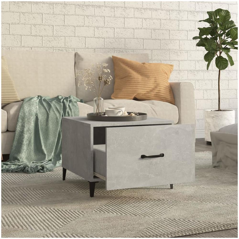 Tavolini Salotto Gambe In Metallo 2pz Grigio Cemento 50x50x40cm - Foto 2