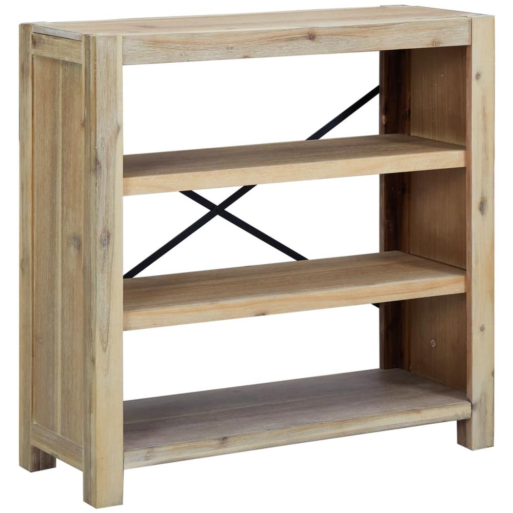 Libreria A 3 Ripiani 80x30x80 Cm In Legno Massello Di Acacia - Foto 2