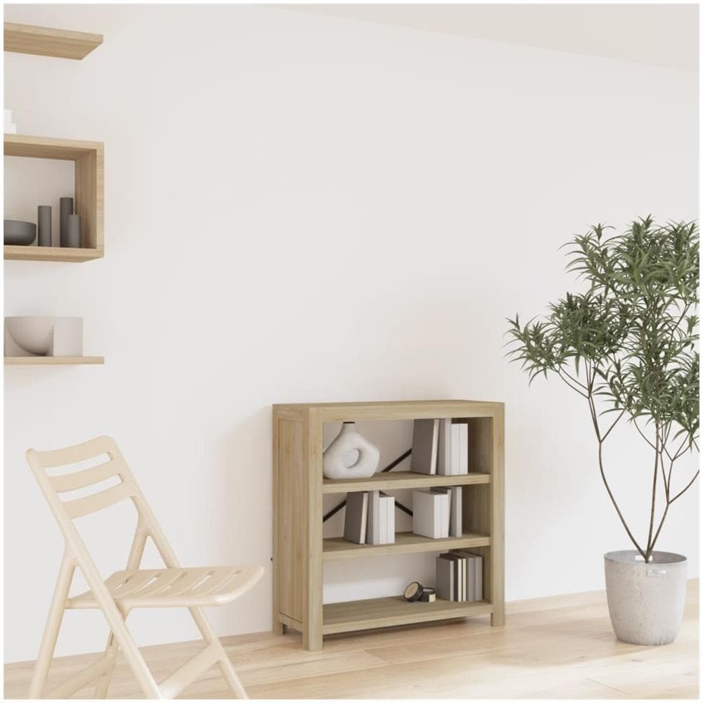 Libreria A 3 Ripiani 80x30x80 Cm In Legno Massello Di Acacia - Foto 1