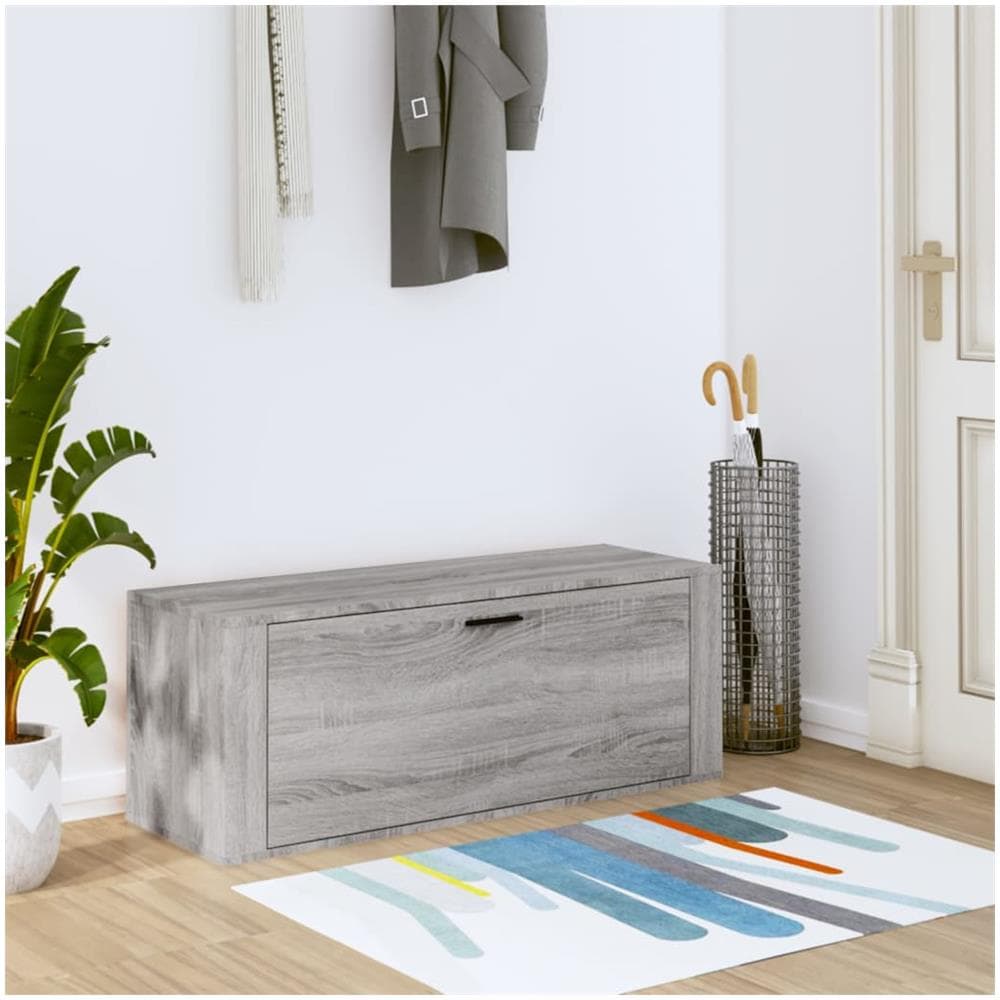 Scarpiera A Muro Grigio Sonoma 100x35x38cm In Legno Multistrato - Foto 1