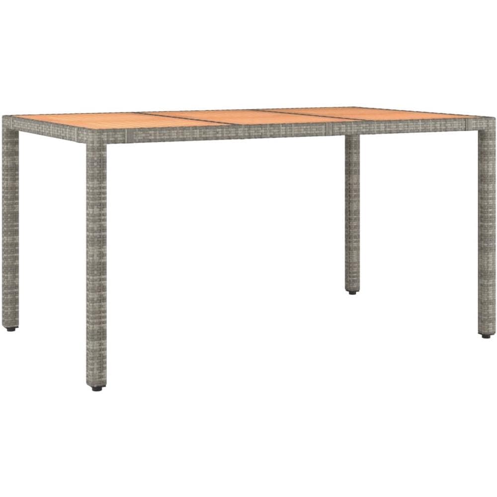 Tavolo Giardino Piano Legno Grigio Polyrattan E Massello Acacia - Foto 2