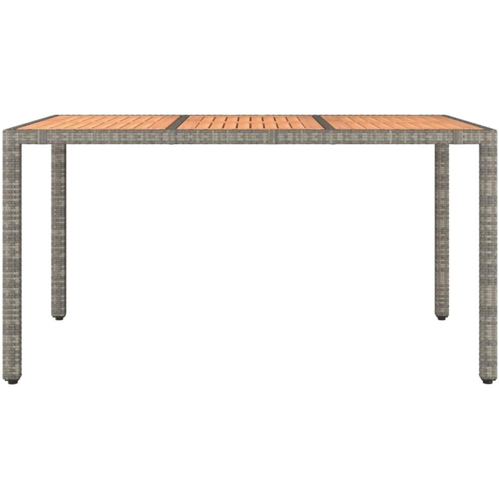 Tavolo Giardino Piano Legno Grigio Polyrattan E Massello Acacia - Foto 3