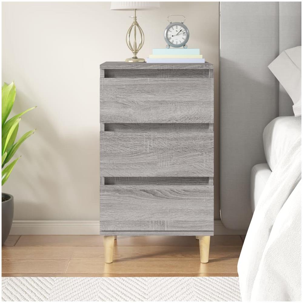 Comodino Grigio Sonoma 40x35x70 Cm In Legno Multistrato - Foto 1