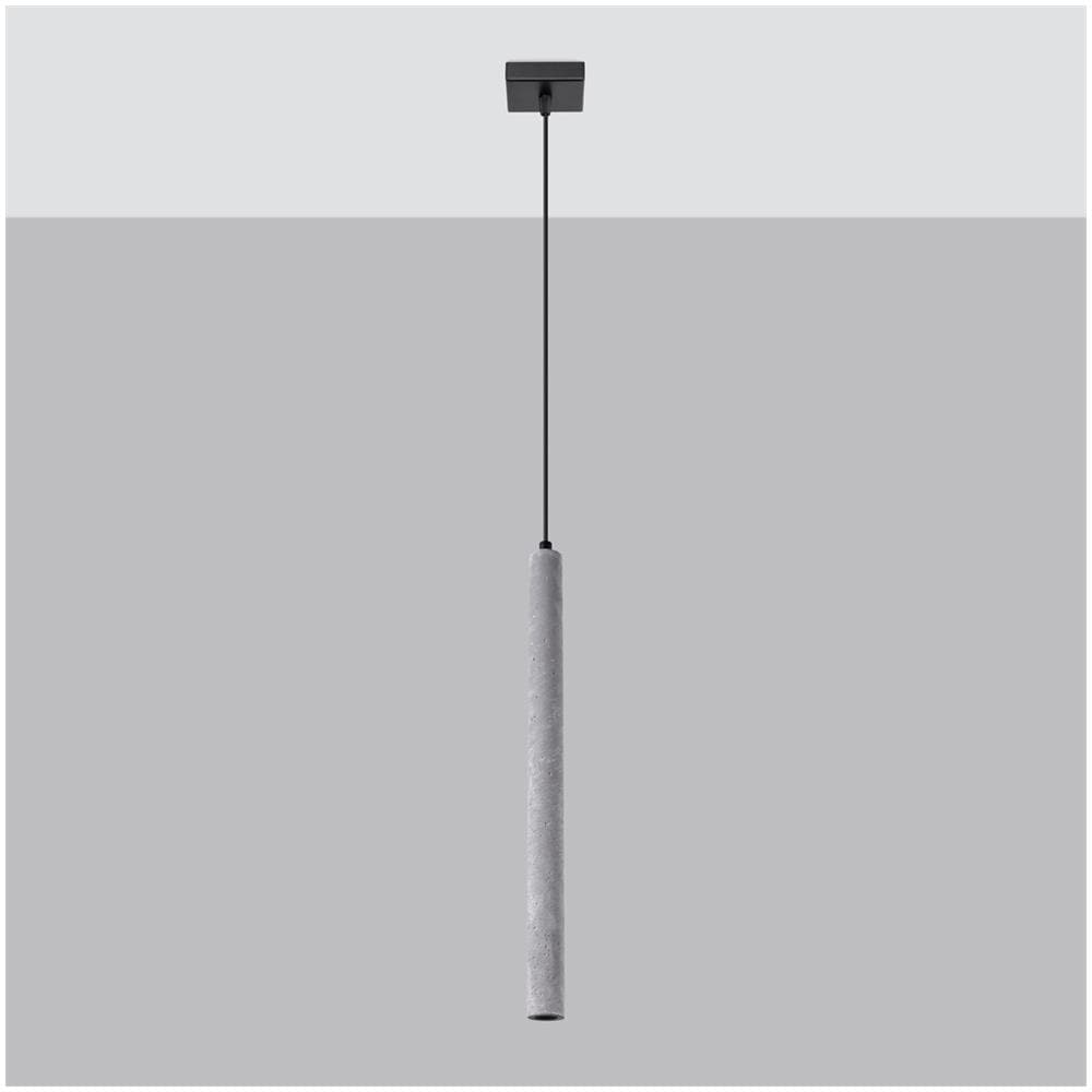 Sollux Lighting Lampada A Sospensione Pastelo 1 In Cemento Sl.1271 - Moderno Lampade A Sospensione Grigio 120x3.5x3.5 Cm - Foto 2