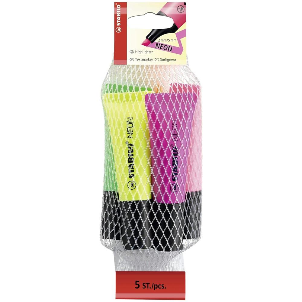 NEON - Evidenziatore - Retina da 5 - Giallo /Verde /Arancio /Rosa /Magenta - Foto 1