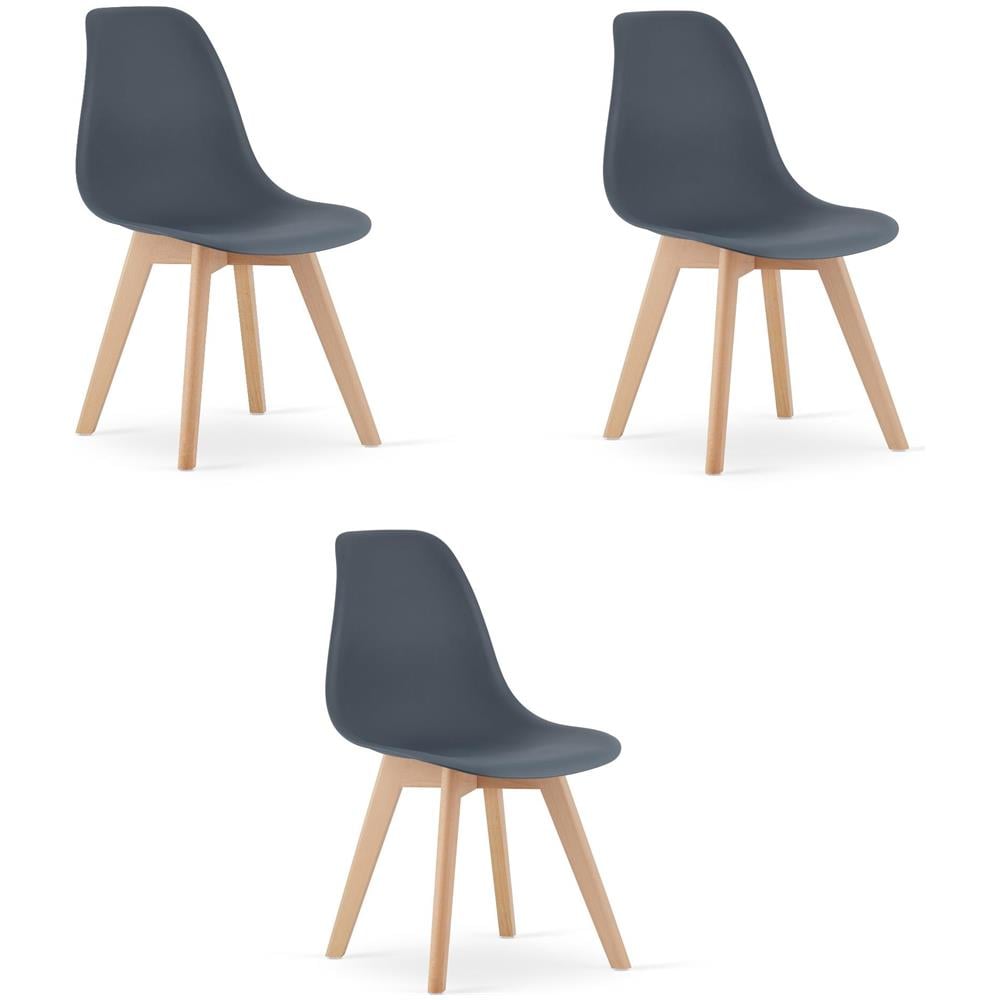 Sedia KITO - Design ergonomico ardesia scura x 3 - Foto 1