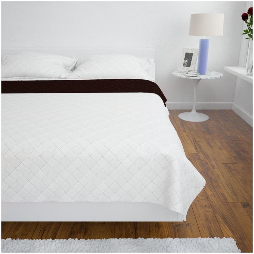Copriletto Reversibile Beige / marrone 230 X 260 Cm - Foto 2