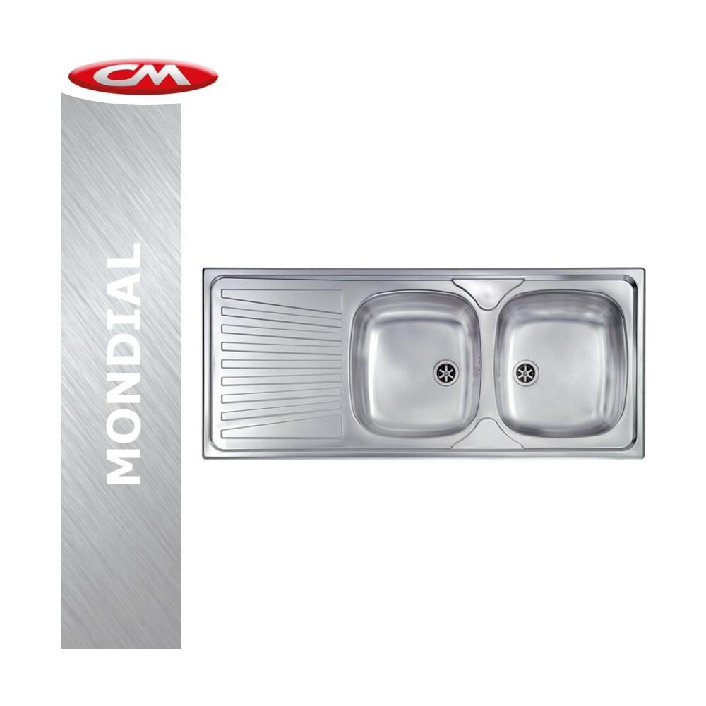 Lavello Acciaio Inox A Incasso, 2 Vasche, 116x50 Sinistro - Foto 3