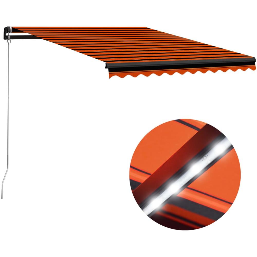 Tenda da Sole Retrattile con LED 350x250 cm Arancione e Marrone - Foto 1