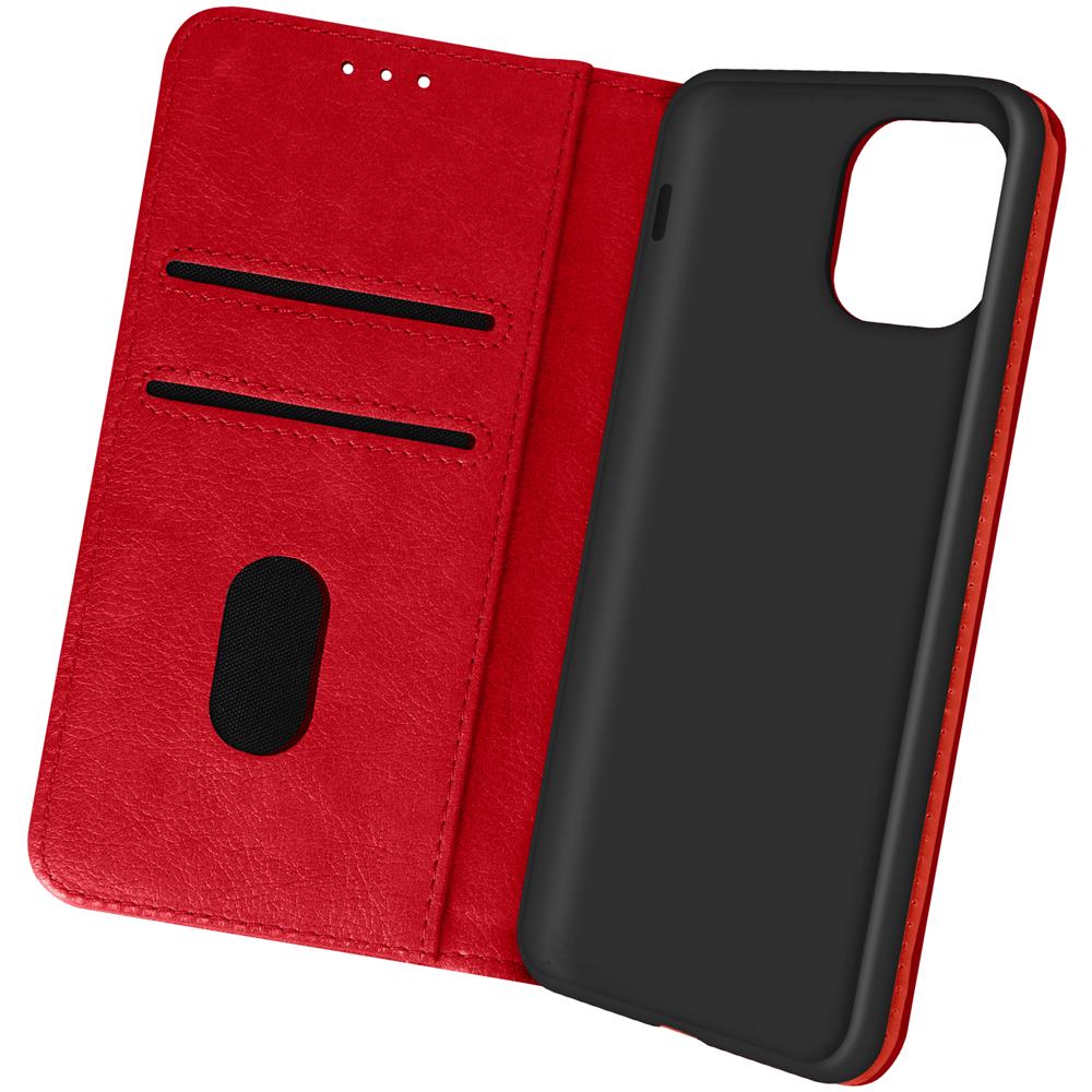 Custodia Per Iphone 13 Mini Con Portacarte E Funzione Supporto Rossa - Foto 1