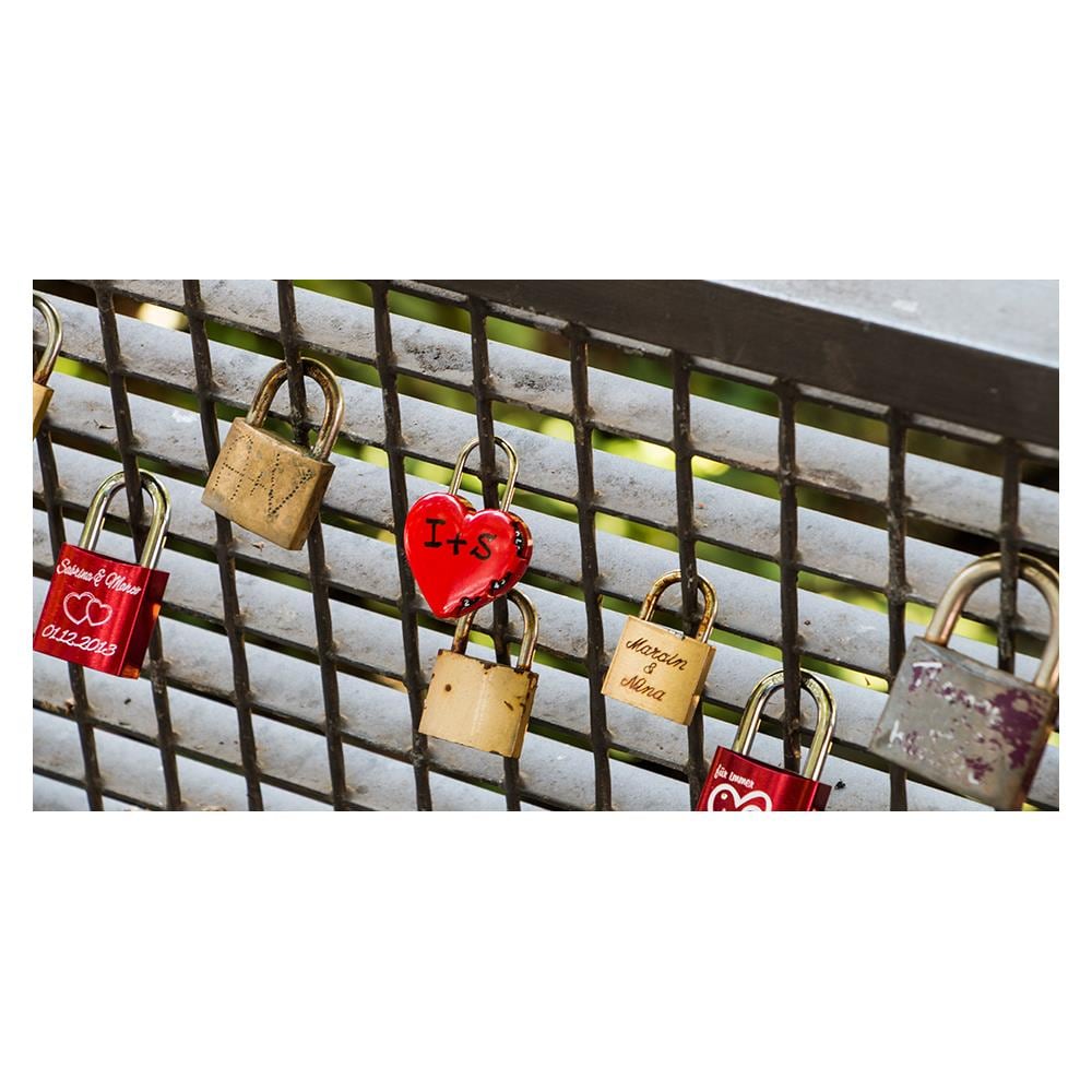 Heart Shaped Padlock, Combination lock, Gate, Self storage, Storage locker, Rosso, Acciaio inossidabile, Nichel, Zinco, Acciaio, Rotondo - Foto 2